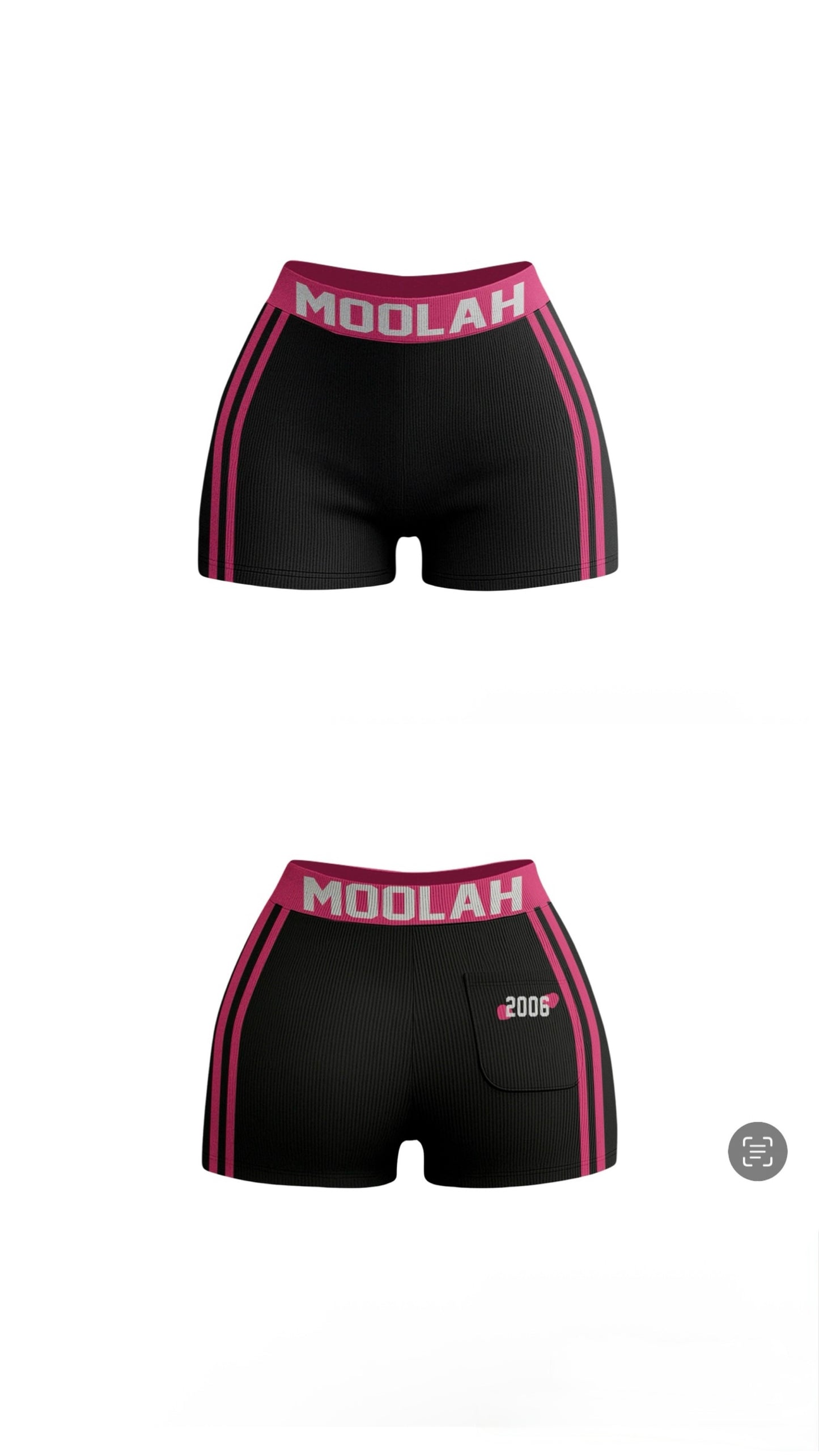 2 PIECE BIKER SHORTS (BLACK)