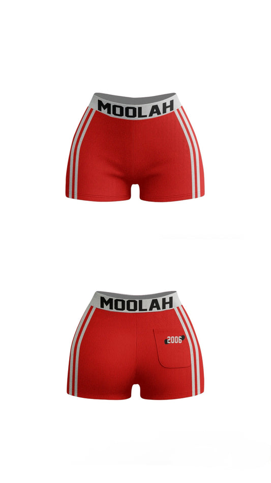2 PIECE BIKER SHORTS (RED)